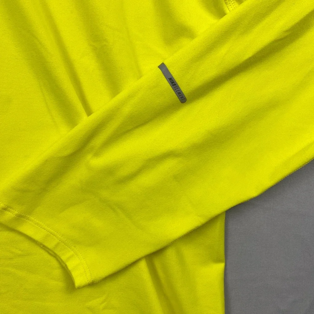 Nike Dri-Fit Half Zip Running Pullover Mens Large Volt Yellow Reflective